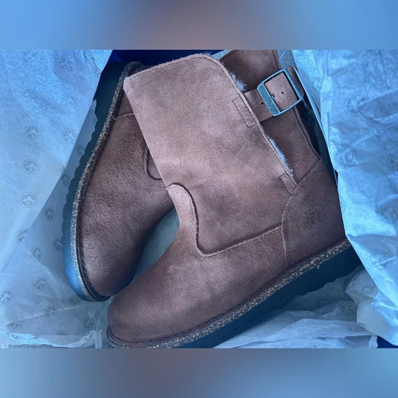 Birkenstock Womens' EU 36 Size 5-5.5 Upsalla Shearling Boots Espresso NWT - Picture 7 of 8